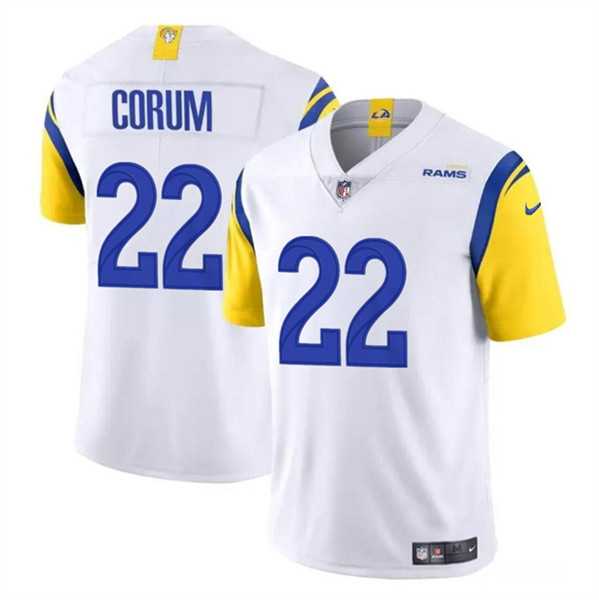 Men & Women & Youth Los Angeles Rams #22 Blake Corum White 2024 Draft Vapor Untouchable Stitched Jersey